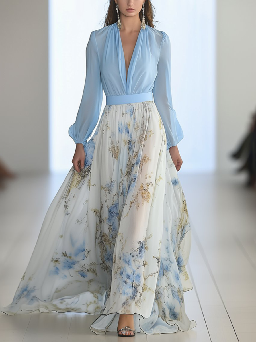 Hermoso vestido maxi con estampado floral