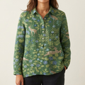 Elena – Camisa de lino con estampado