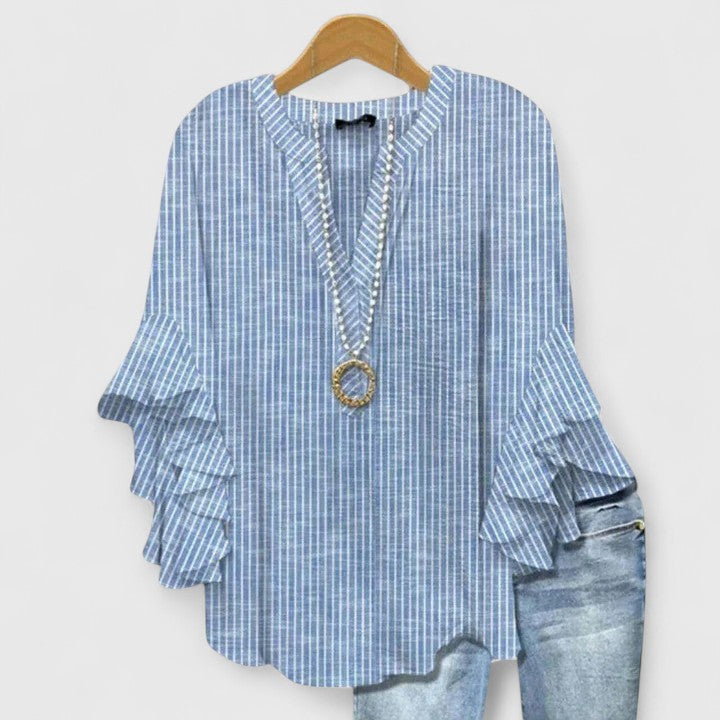 Aurelia – Blusa de manga volante con diseño llamativo