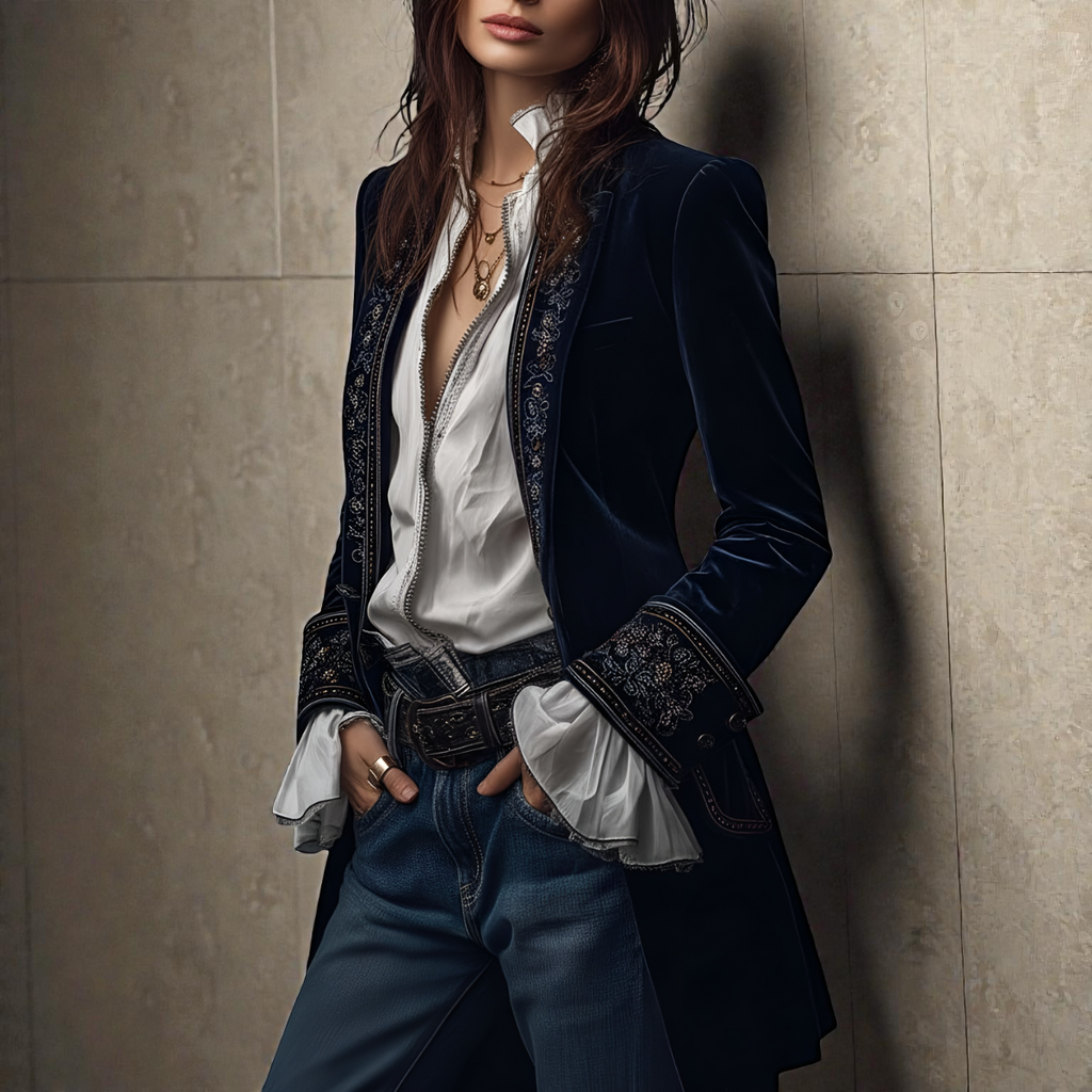 Nuria - Chaqueta Elegante de Terciopelo