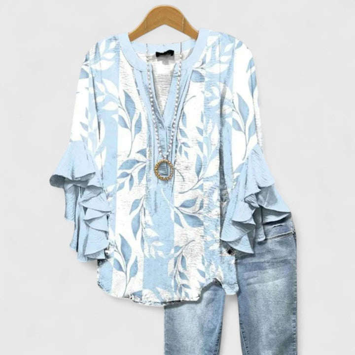 Aurelia – Blusa de manga volante con diseño llamativo