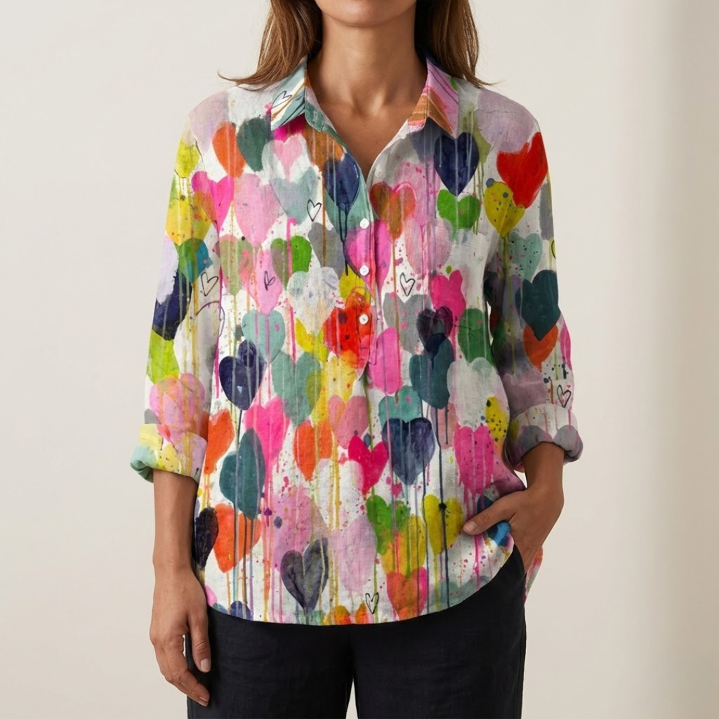 Carlotta – Camisa de lino con estampado