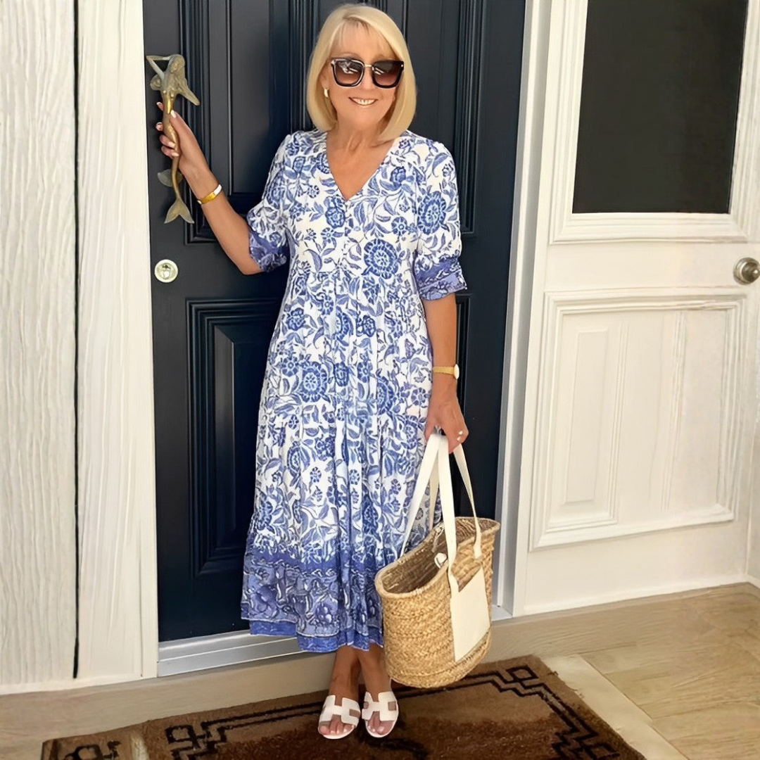 Madison – Vestido floreado con escote en V