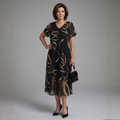 Adèle – Vestido midi fluido estampado abstracto