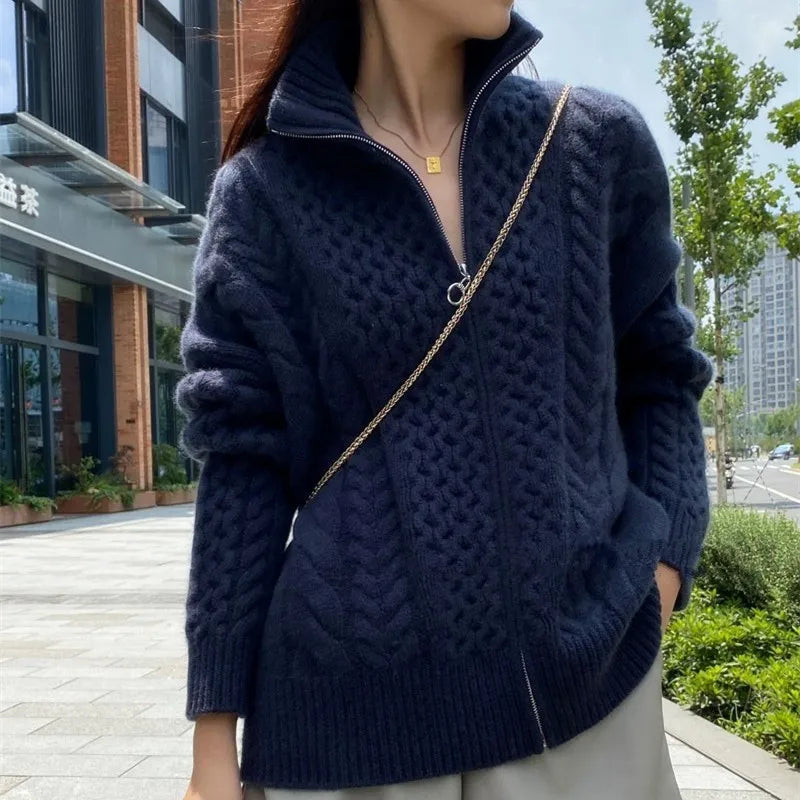 Elowen | Chaqueta de Cachemira con Cremallera