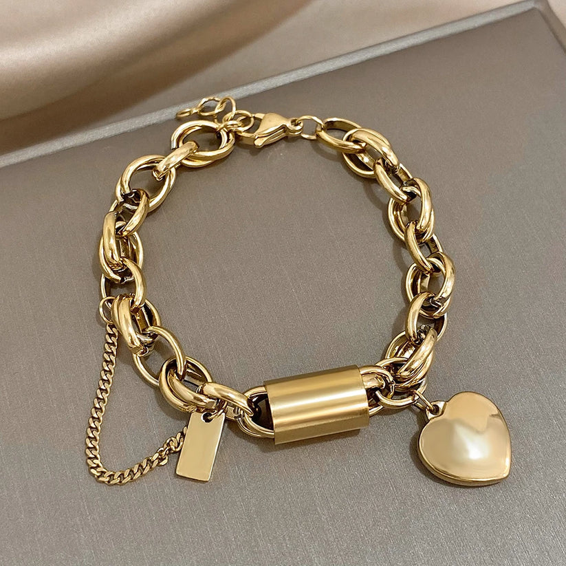 Heartened Chunky | Pulsera | Dorado
