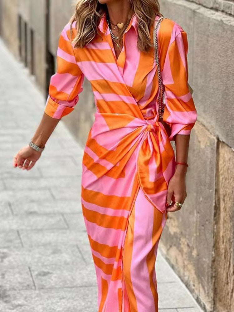 Elvina - Vestido envolvente estampado