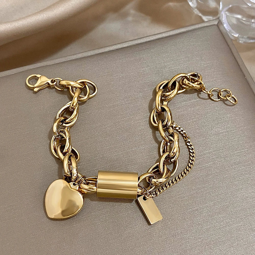 Heartened Chunky | Pulsera | Dorado