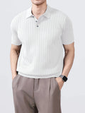 Polo para hombre fresco y elegante, tejido de seda para el verano, polo de marca a la moda con diseño de cuello, perfecto para