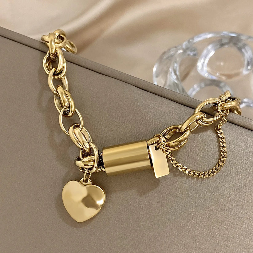 Heartened Chunky | Pulsera | Dorado