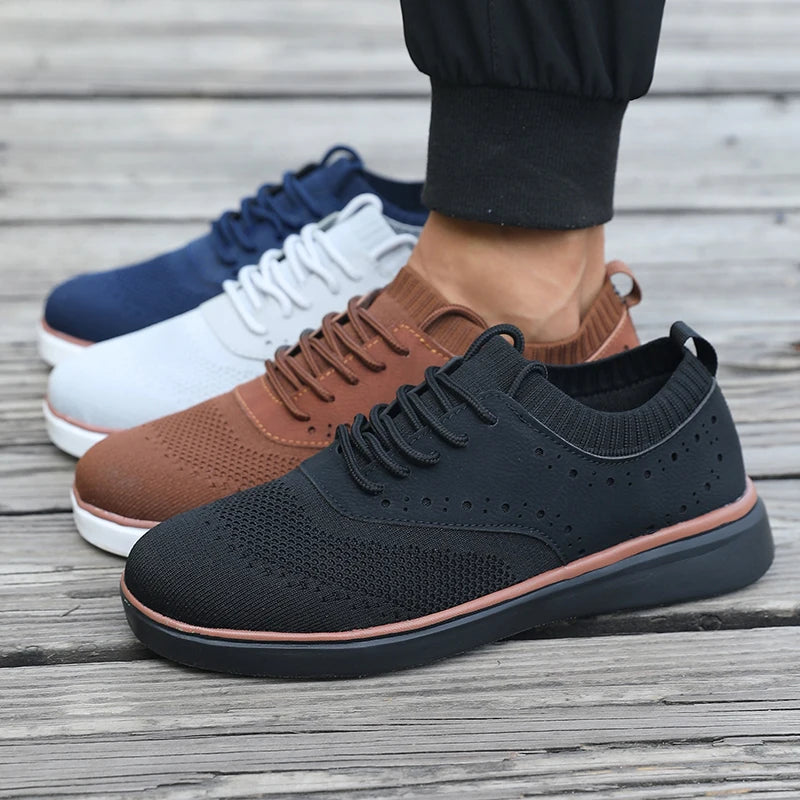 Zapatos deportivos transpirables para hombre de primavera y otoño, zapatos casuales de vestir a la moda, zapatos Oxford elegantes para hombre, mocasines para hombre 2025