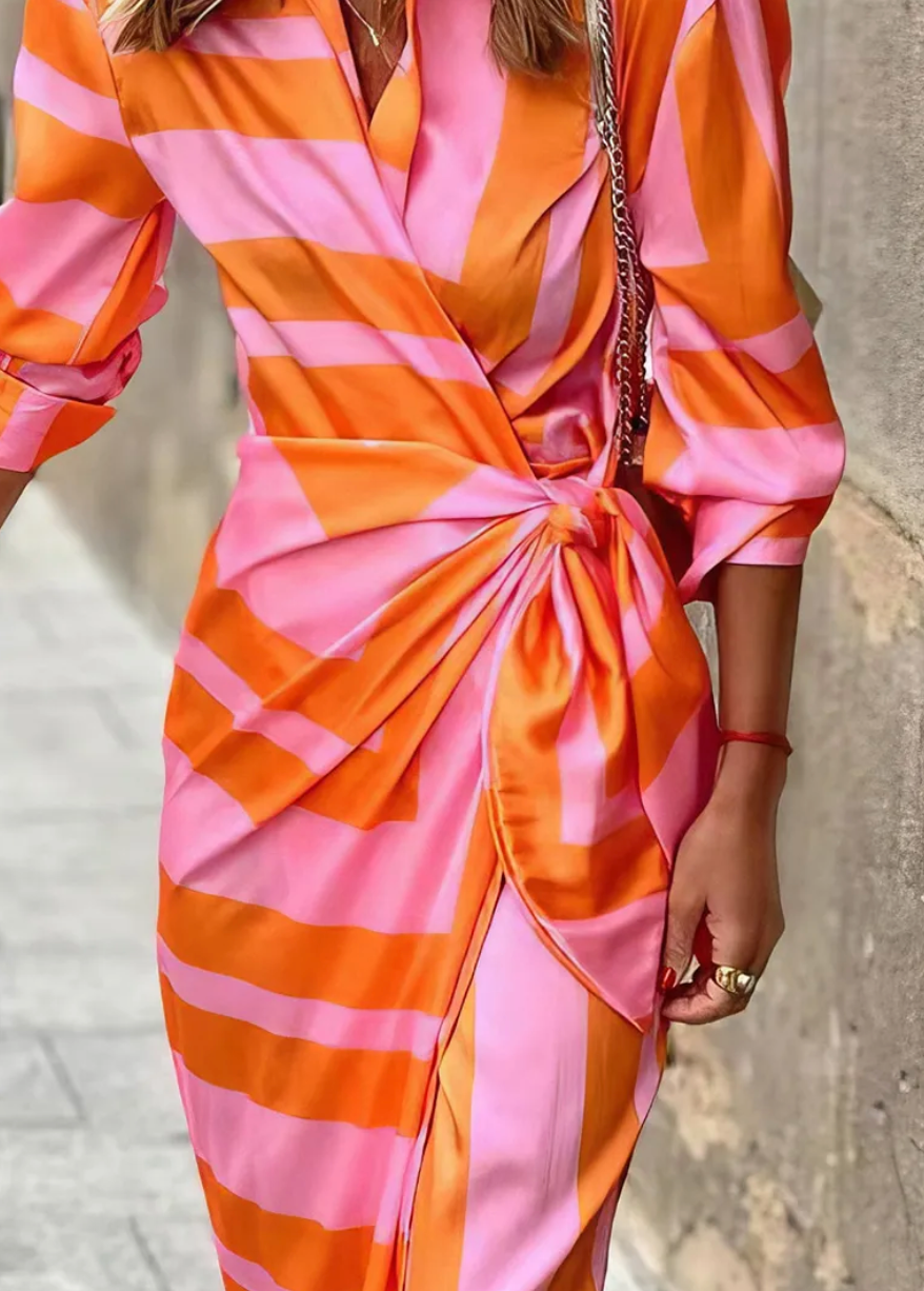 Elvina - Vestido envolvente estampado