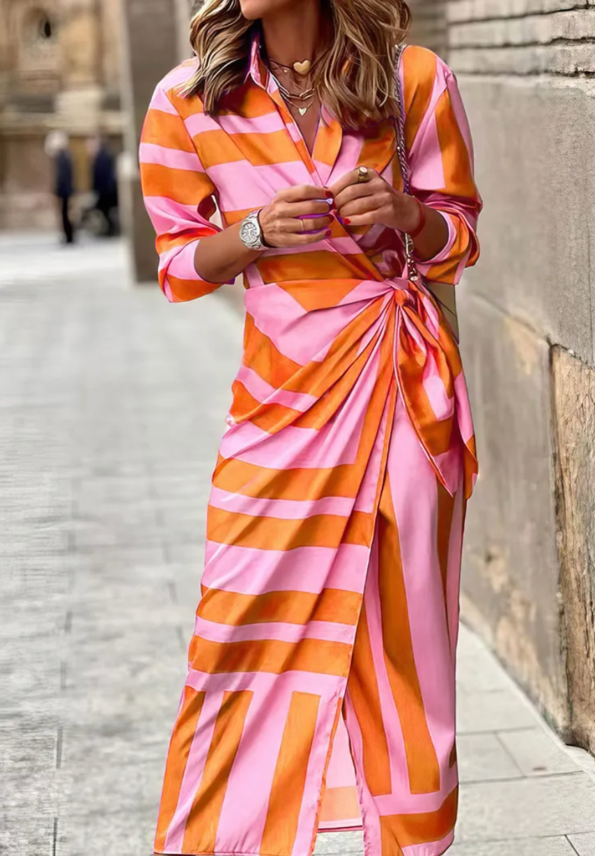 Elvina - Vestido envolvente estampado
