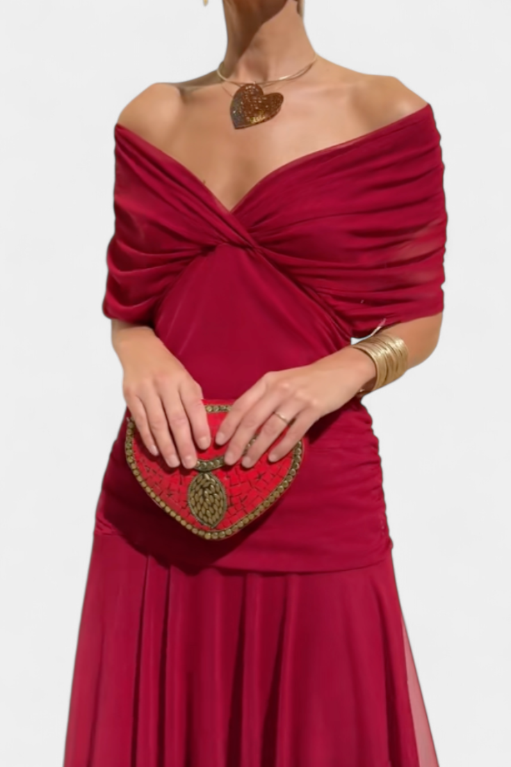 Magda™ | Vestido largo floral con escote en forma de corazón