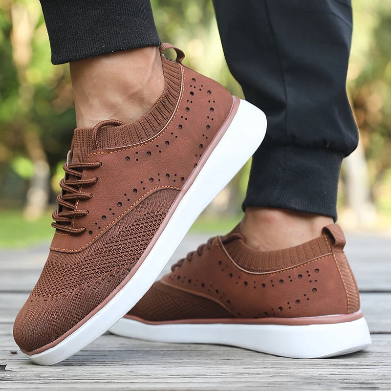Zapatos deportivos transpirables para hombre de primavera y otoño, zapatos casuales de vestir a la moda, zapatos Oxford elegantes para hombre, mocasines para hombre 2025
