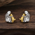 Pendientes Hug bicolores de plata y oro