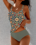 Madeleine | Conjunto Tankini con Estampado Floral Vintage