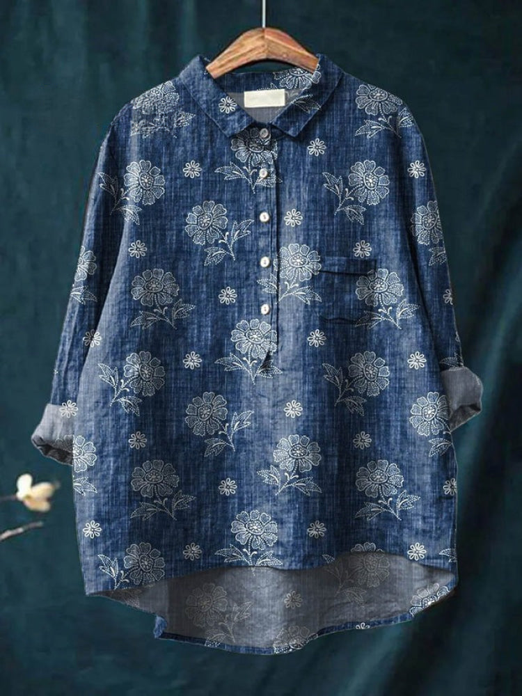 Tiziana – Camisa de lino con estampado