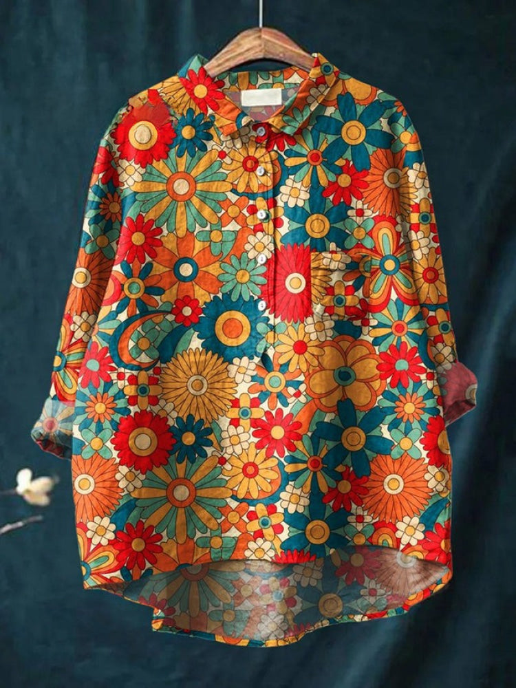 Tiziana – Camisa de lino con estampado
