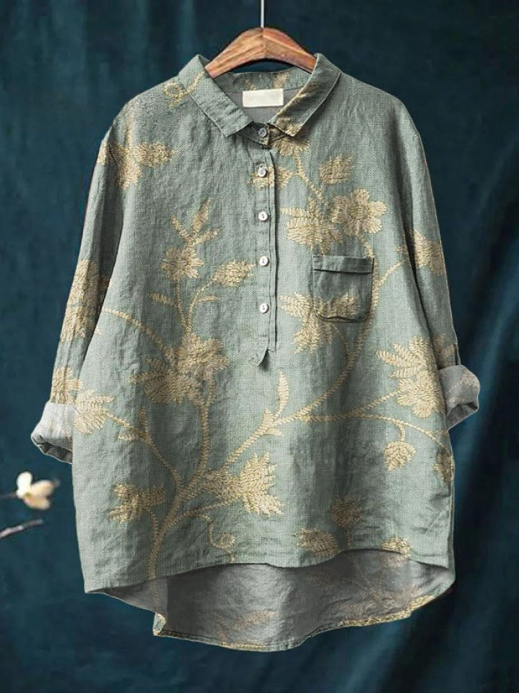 Tiziana – Camisa de lino con estampado