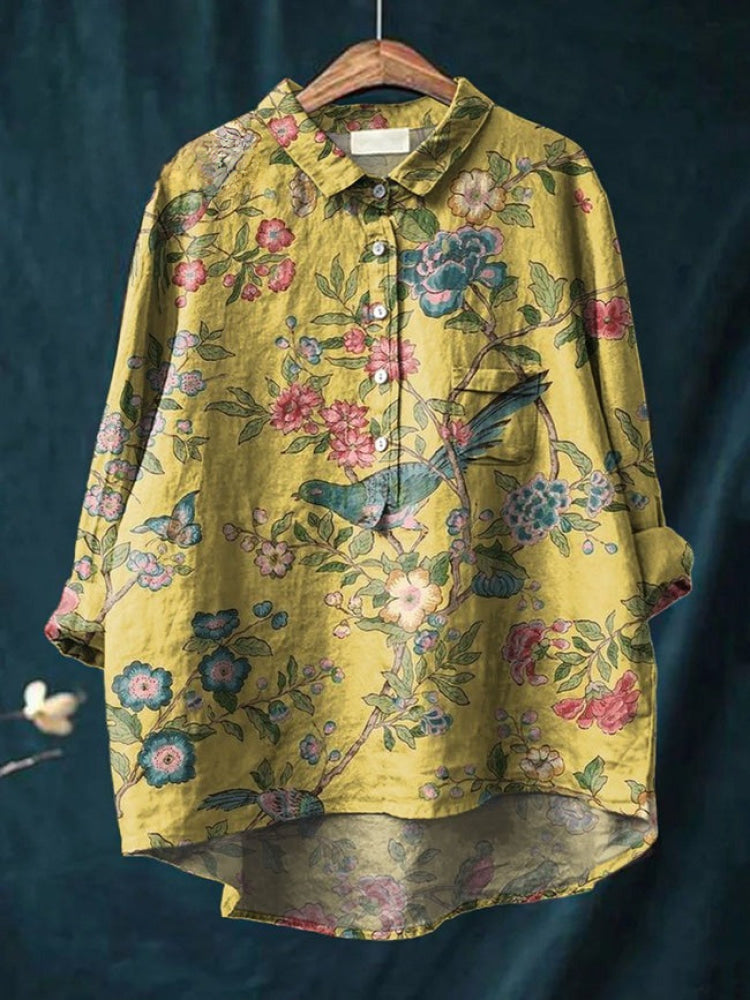 Tiziana – Camisa de lino con estampado