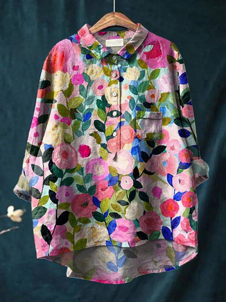Tiziana – Camisa de lino con diseño
