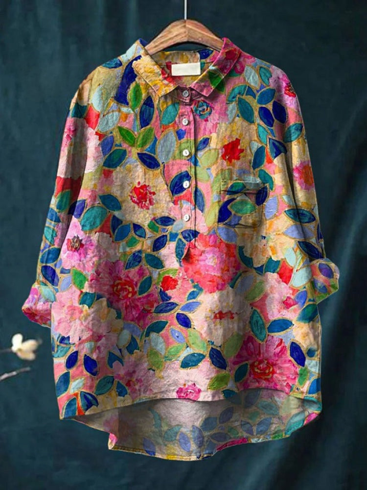 Tiziana – Camisa de lino con estampado