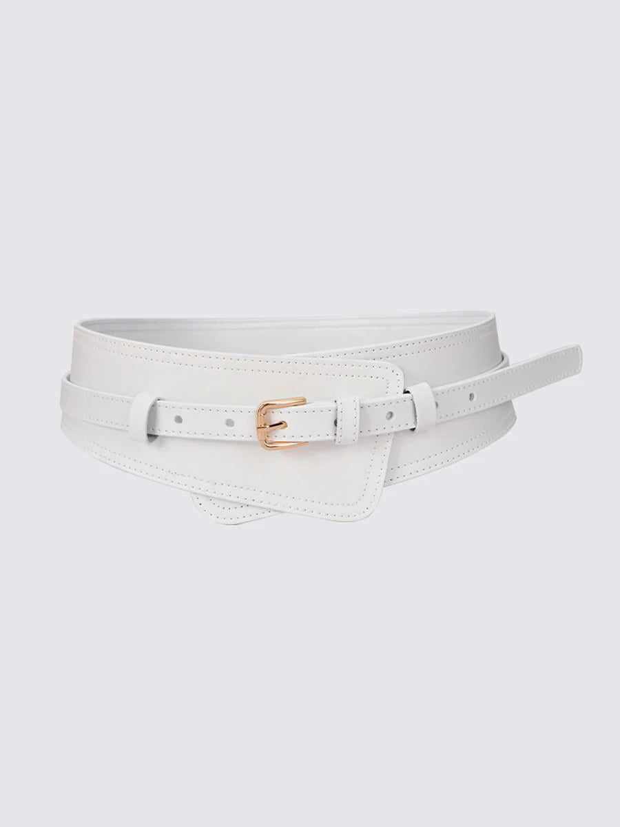 Cinturón ancho de cuero sintético a la moda para mujer