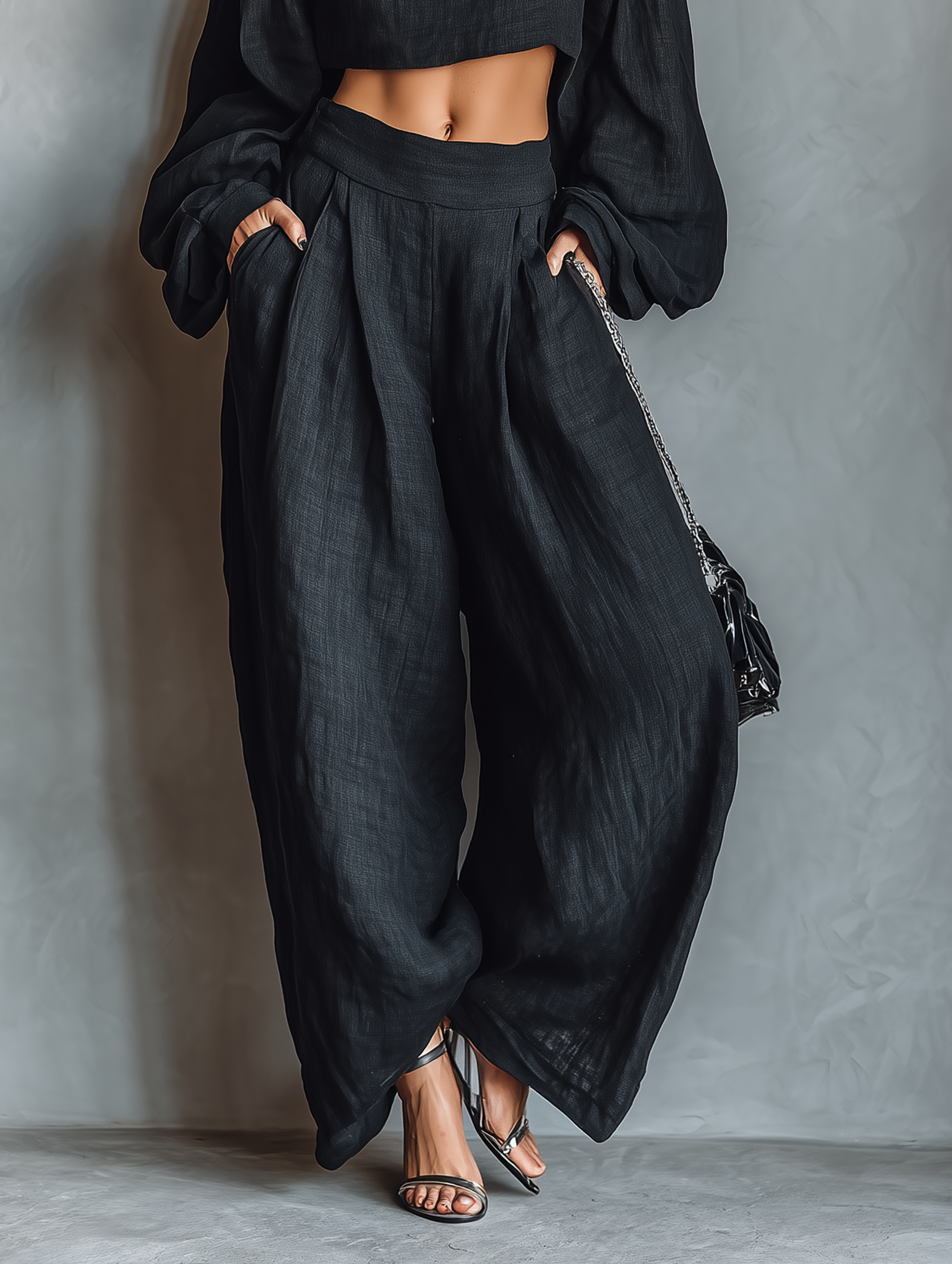Tess™ || Conjunto de hombros al descubierto con pantalón de pierna ancha