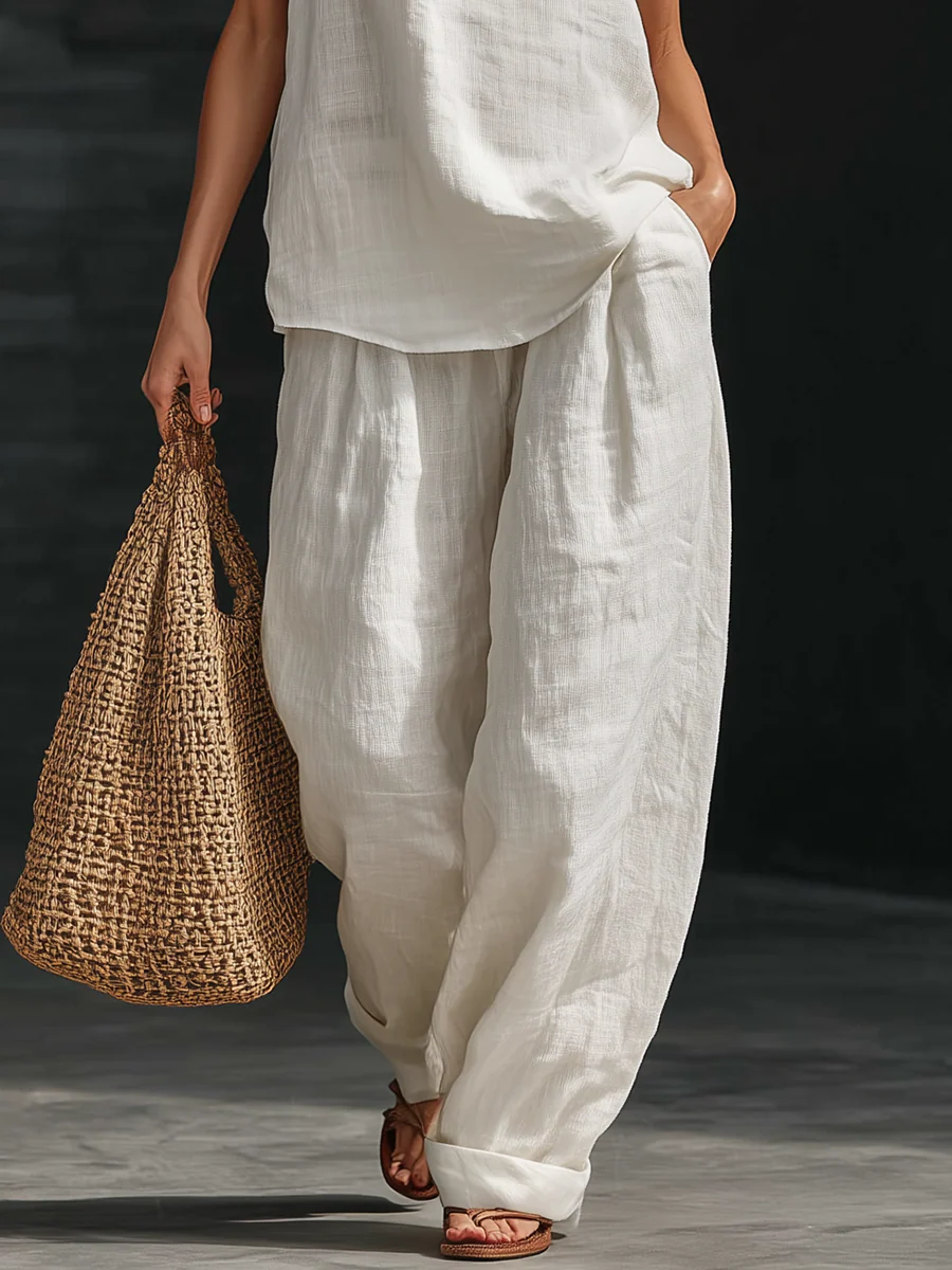 Zoë™ || Conjunto sin mangas con pantalones anchos