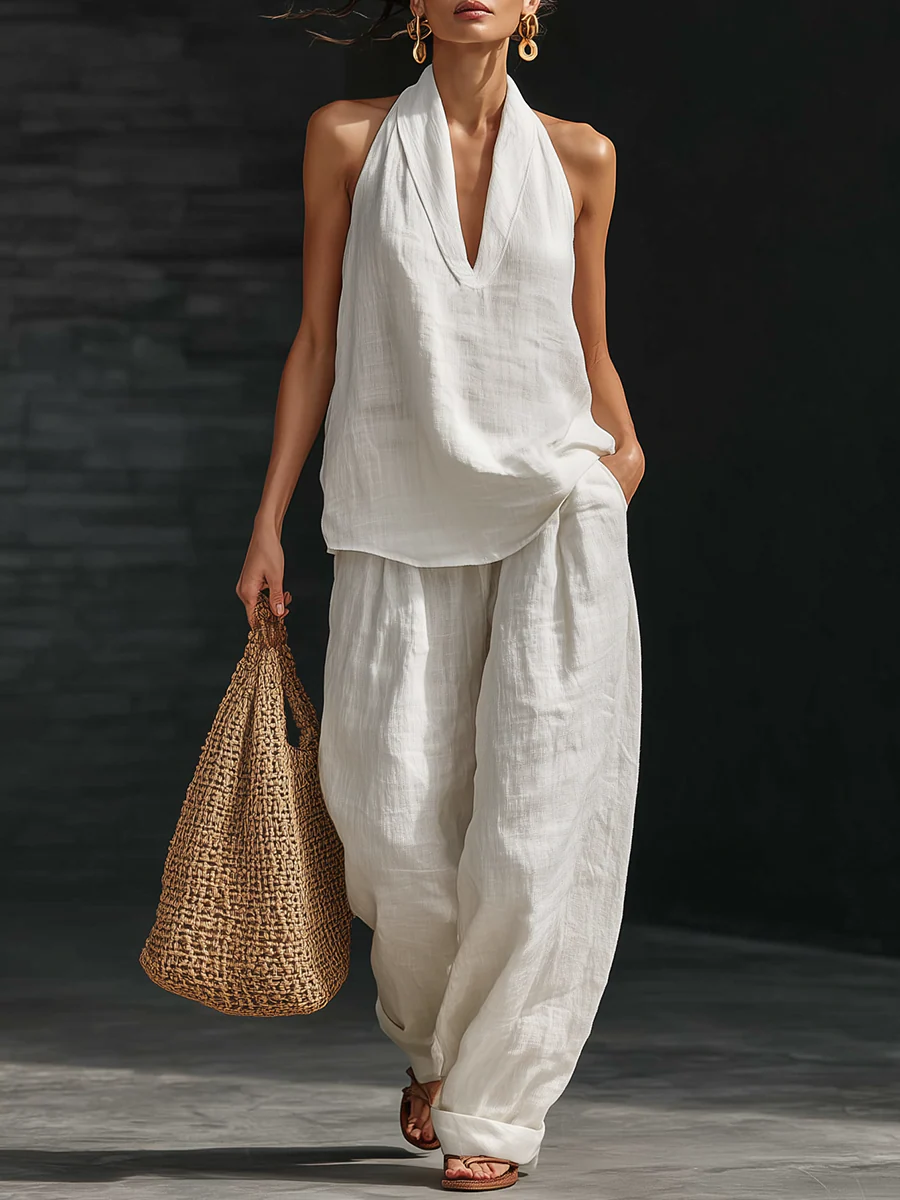 Zoë™ || Conjunto sin mangas con pantalones anchos