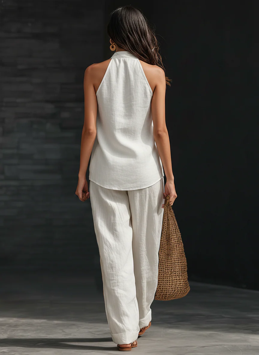 Zoë™ || Conjunto sin mangas con pantalones anchos