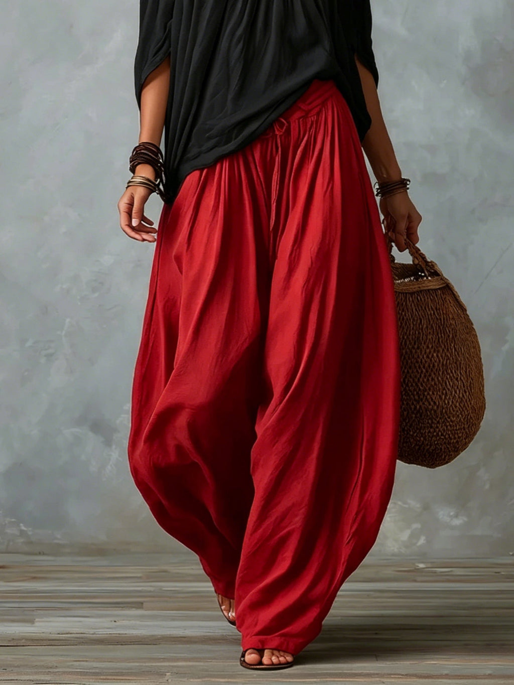 Conjunto Top Off-Shoulder y Pantalones Linterna
