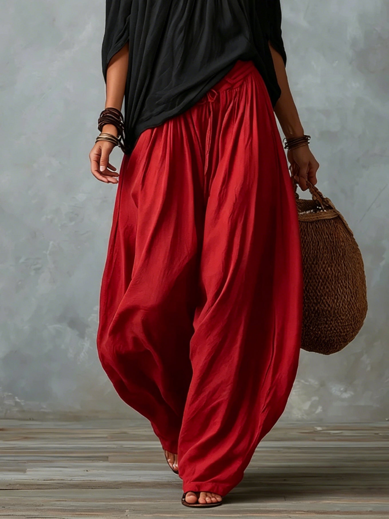 Conjunto Top Off-Shoulder y Pantalones Linterna