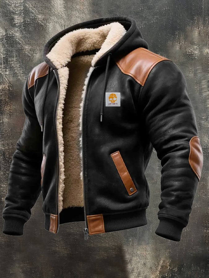 SZYMON™ | chaqueta cálida vintage de gamuza y cuero