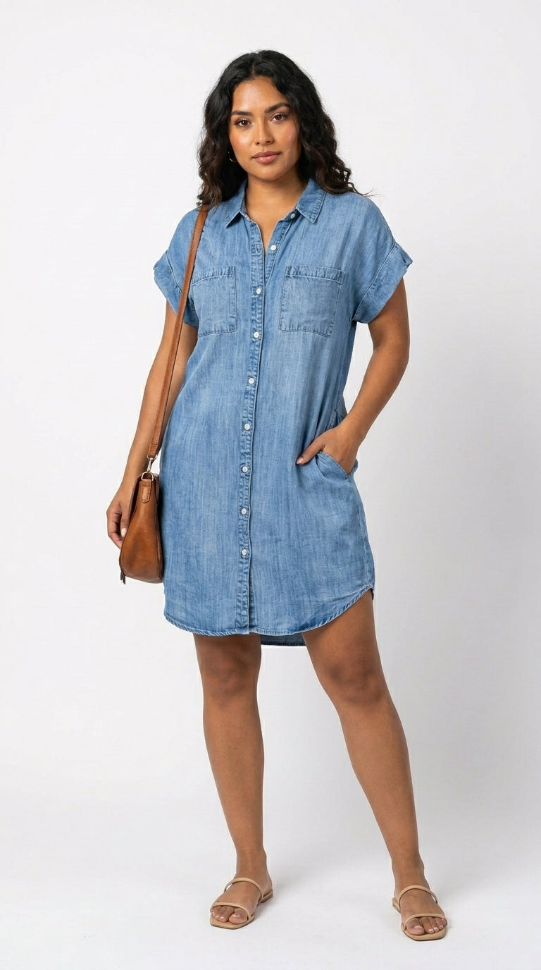 Helen | Button-Up Shirt Dress