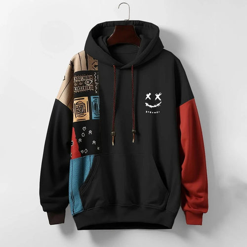Axel - Sudadera Urbana Patchwork con Capucha