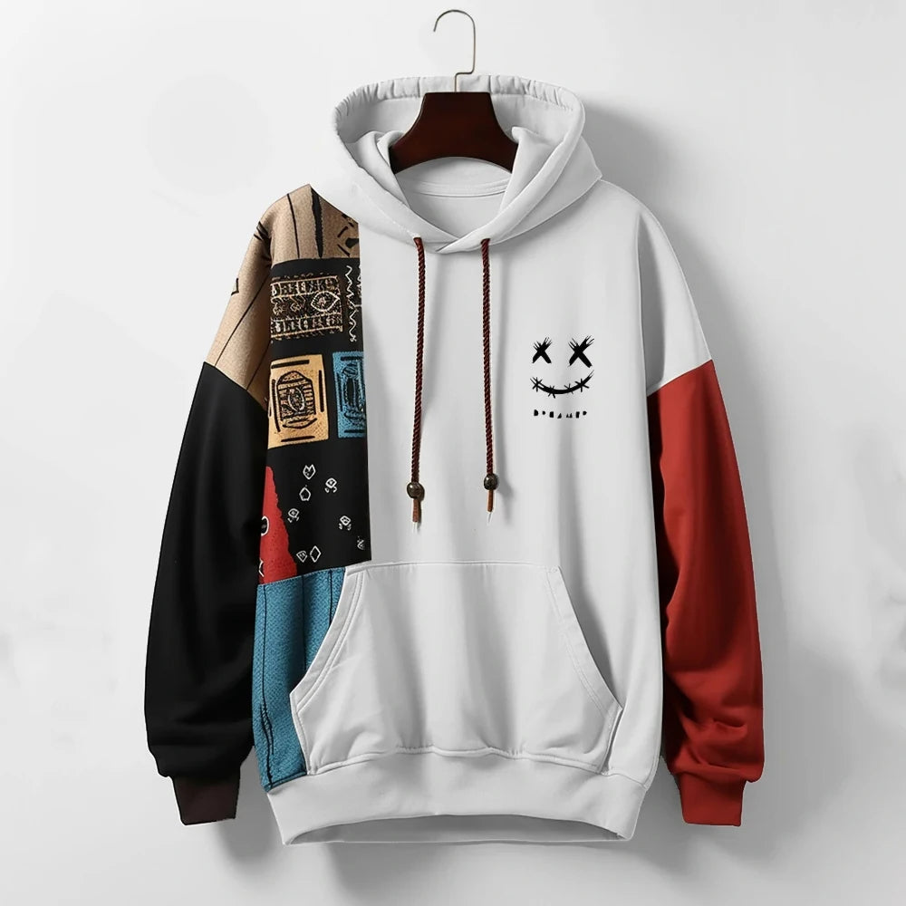 Axel - Sudadera Urbana Patchwork con Capucha