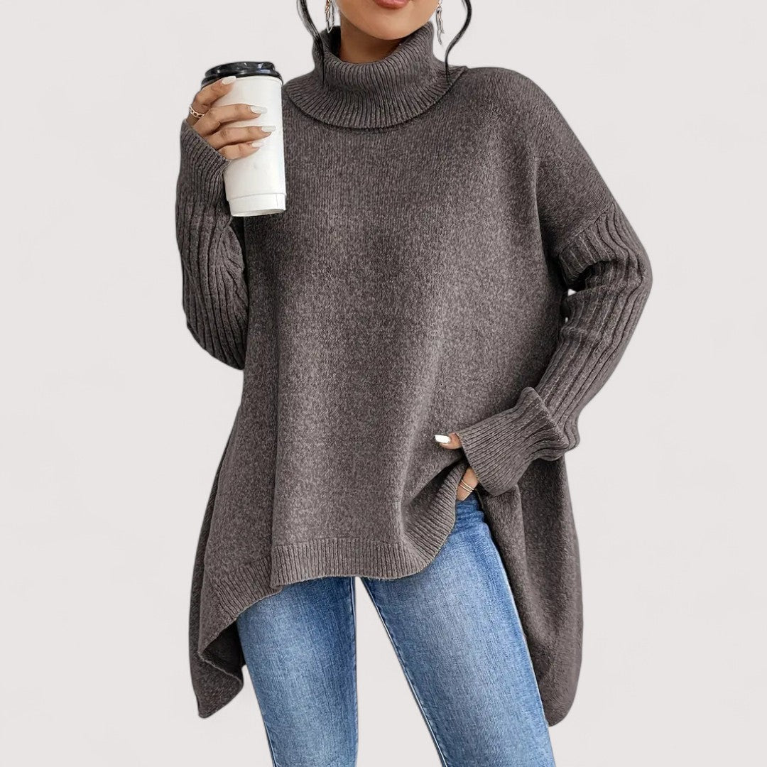 Patricia – suéter de cuello alto, largo y elegante