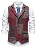 Leo | Chaleco de Tweed Patchwork con Patrón Espiga