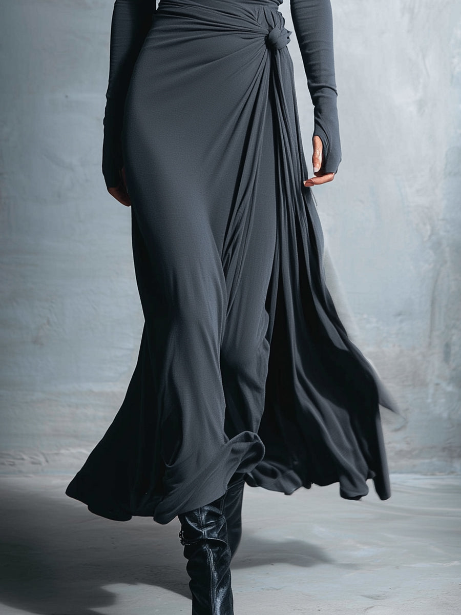 Vittoria - Vestido maxi con nudo lateral