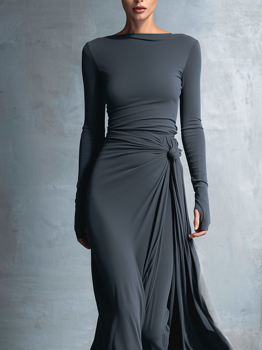 Vittoria - Vestido maxi con nudo lateral