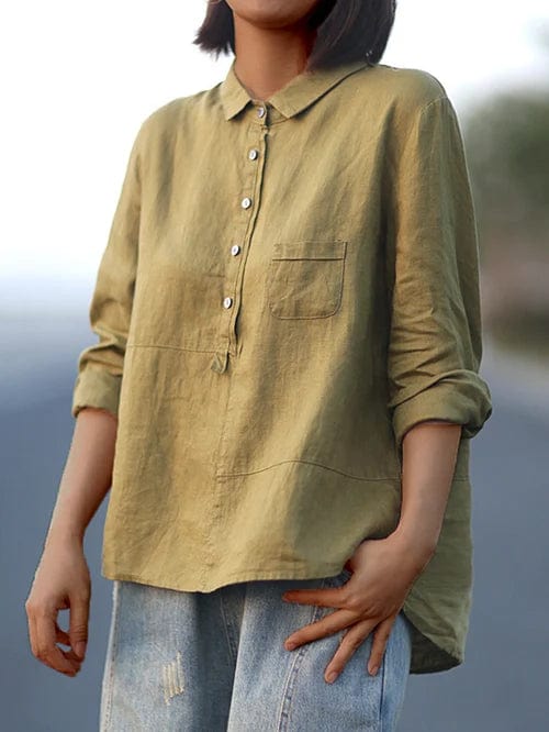 Elvie | Blusa de lino elegante para el verano
