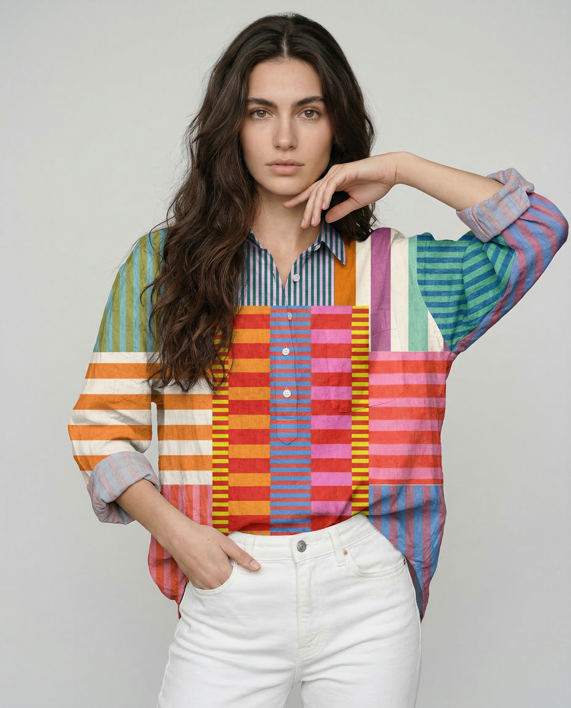 Fiorella – Camisa de lino estampada