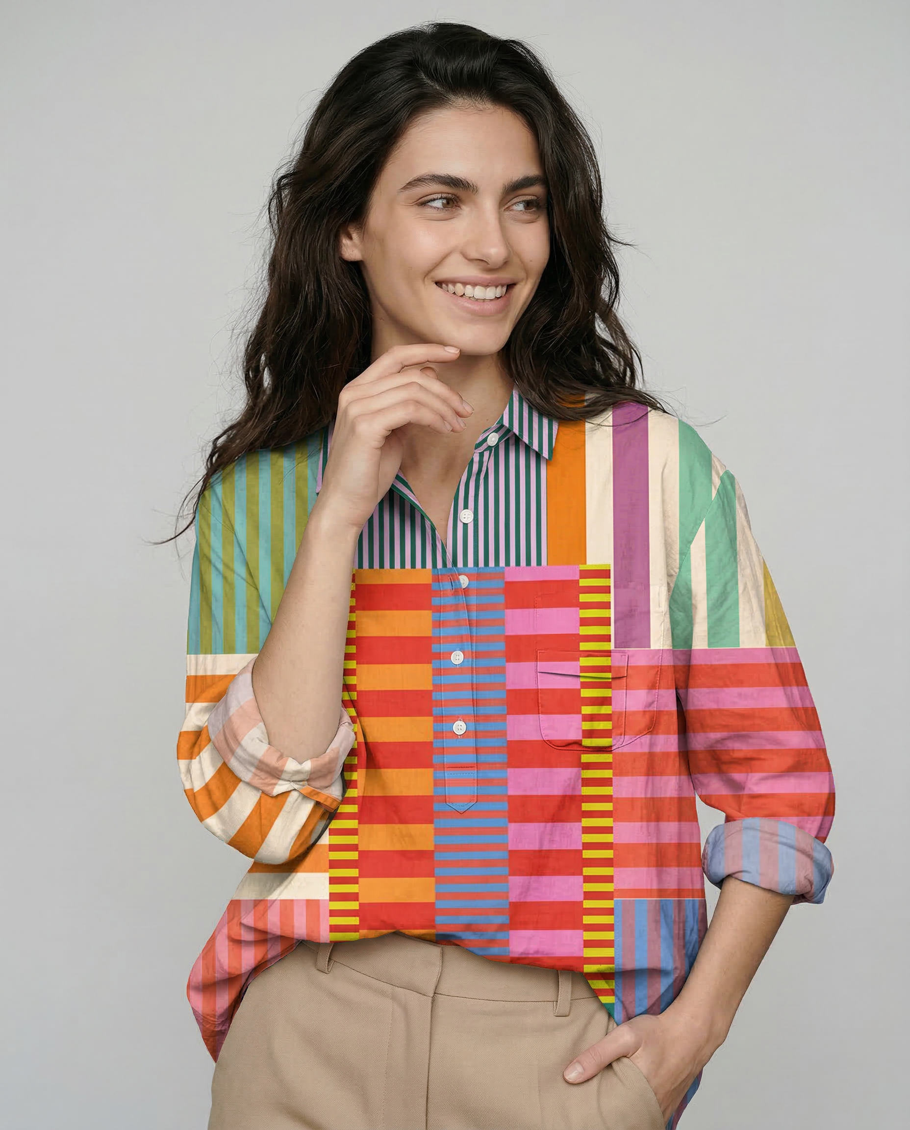 Fiorella – Camisa de lino estampada