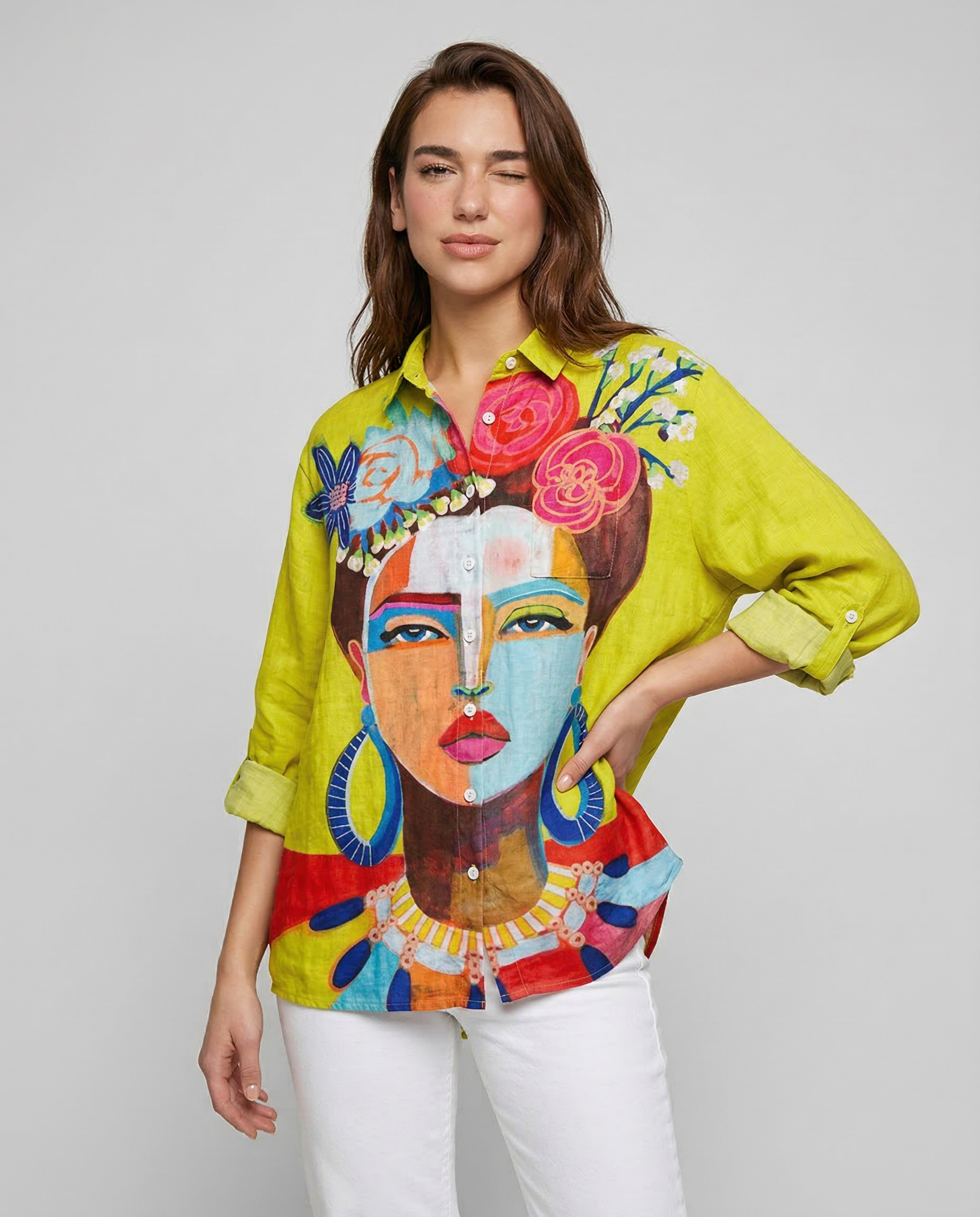 Margherita – Camisa de lino con estampado