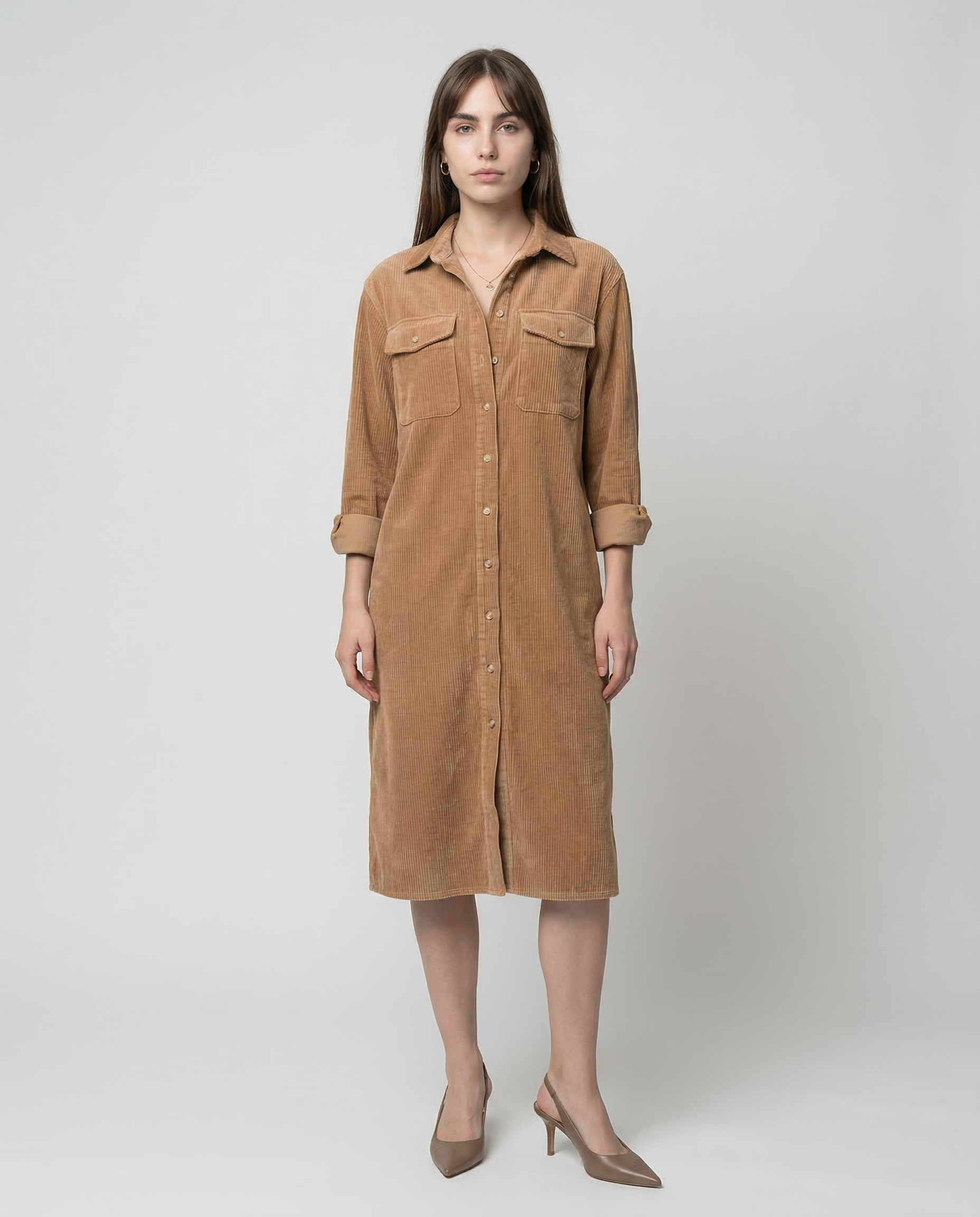 Madona| Vestido midi holgado de pana