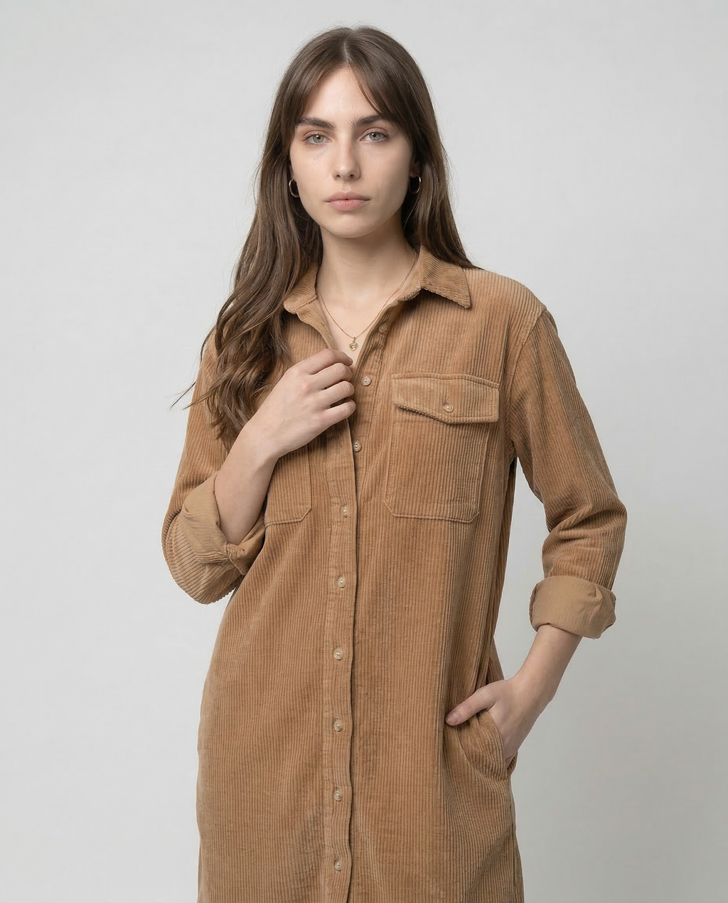 Madona| Vestido midi holgado de pana