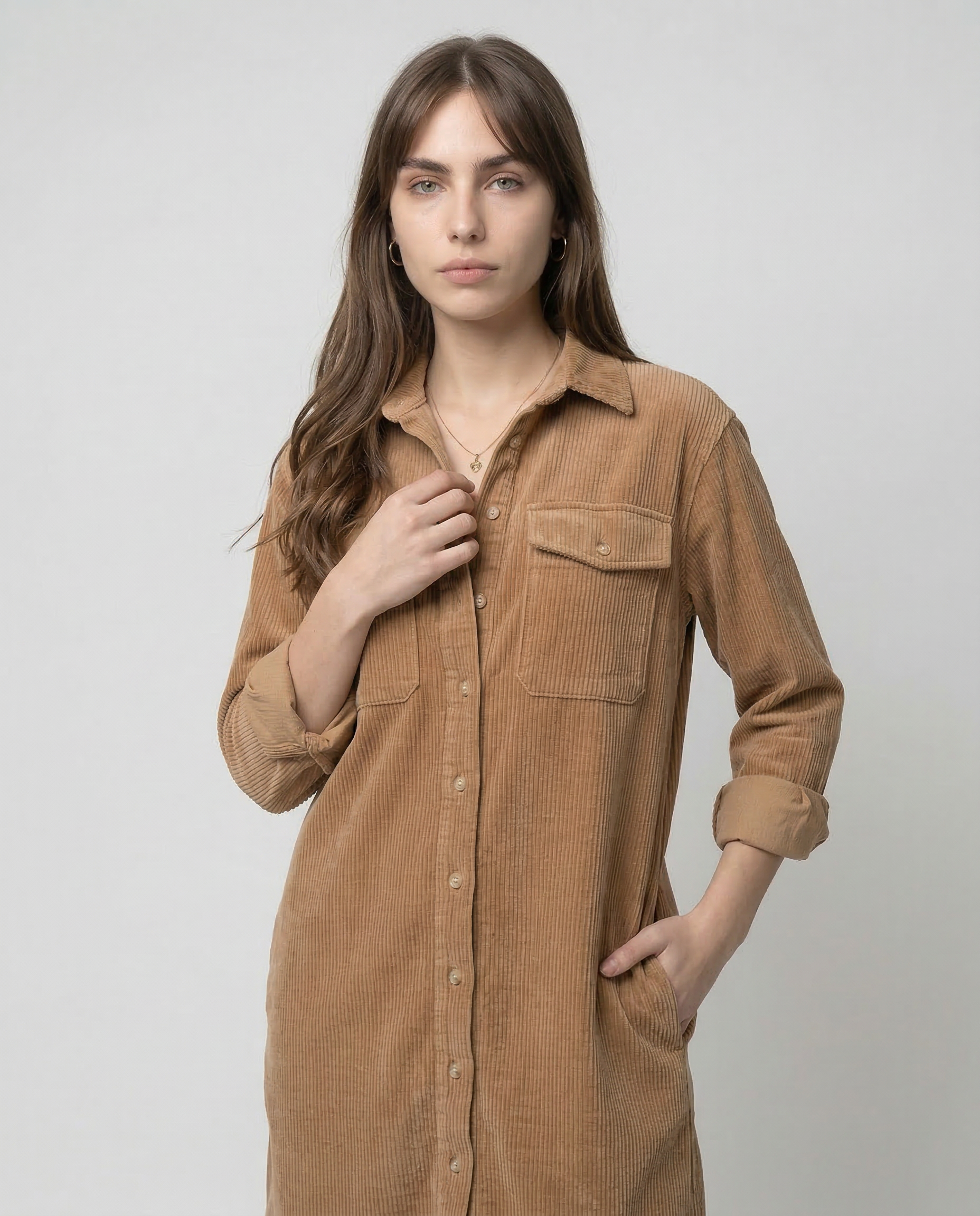 Madona| Vestido midi holgado de pana