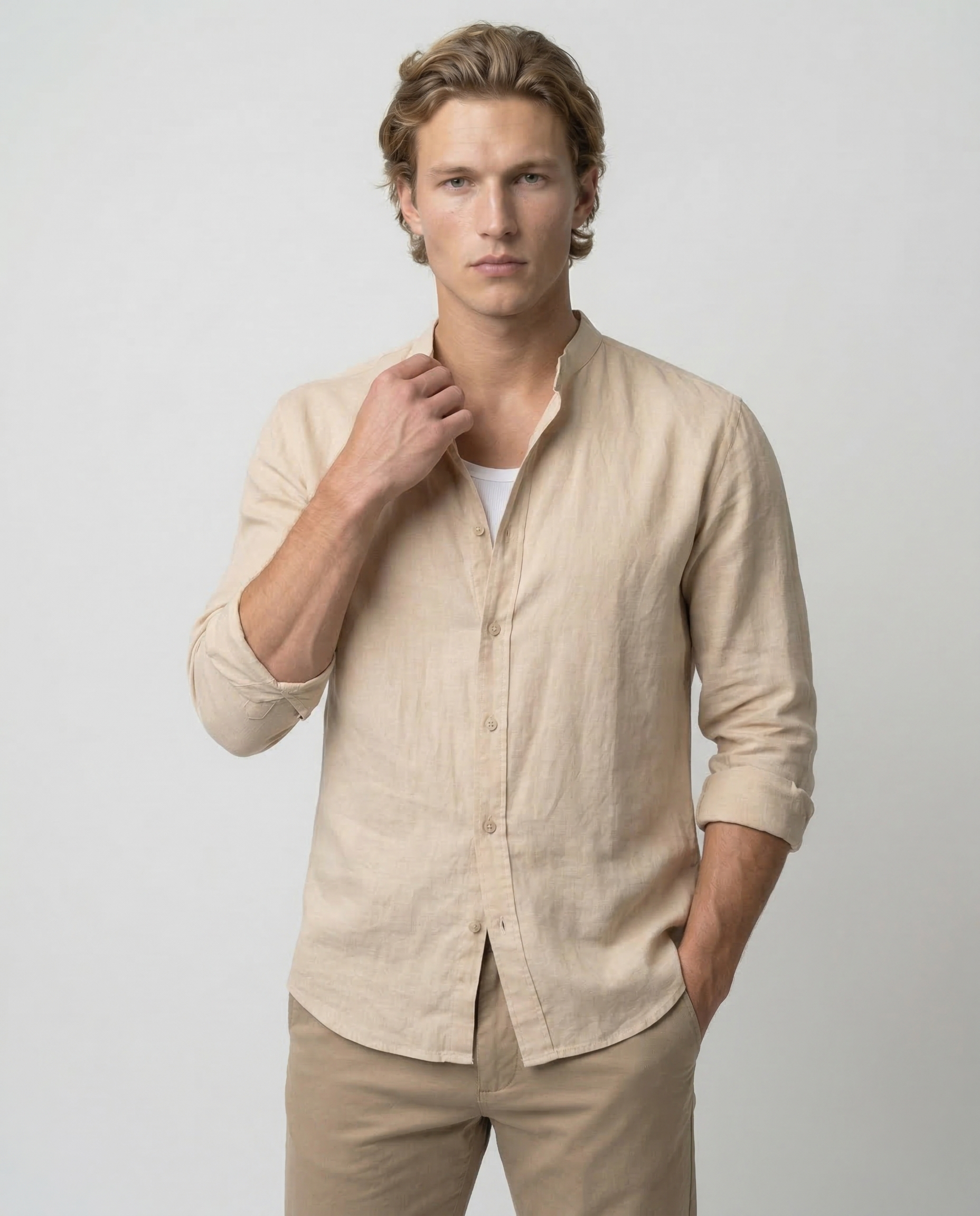 Camisa de lino transpirable